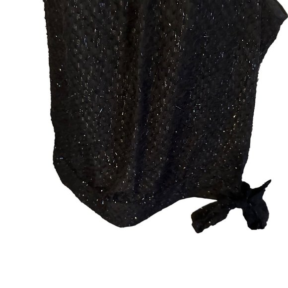 Melissa Paige black glitter tie bottom fuzzy top size L - Picture 6 of 9
